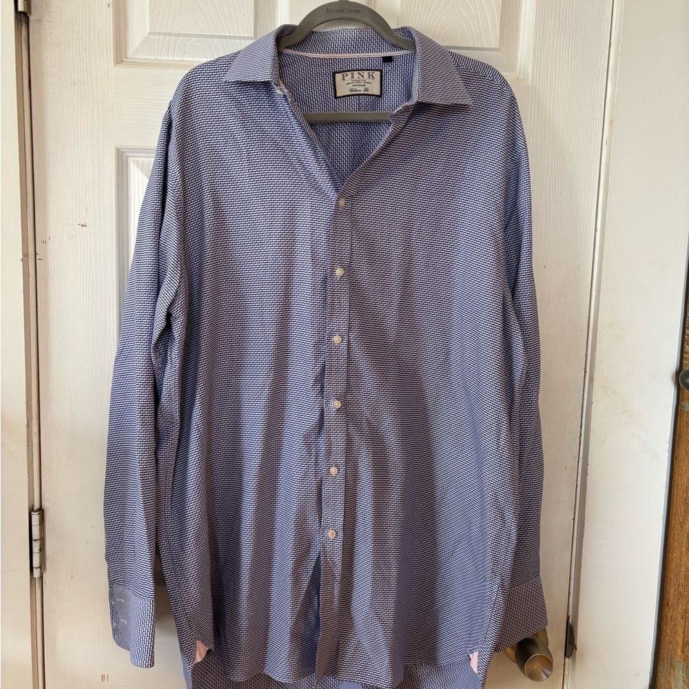 Thomas Pink Classic Fit Dress Shirt Size 17.5-37